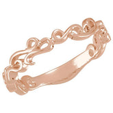 14K Yellow 4 mm Scroll Design Band